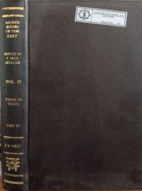 Image of The Sacred Books of The East Vol. 37 : Pahal VI Texts Part IV